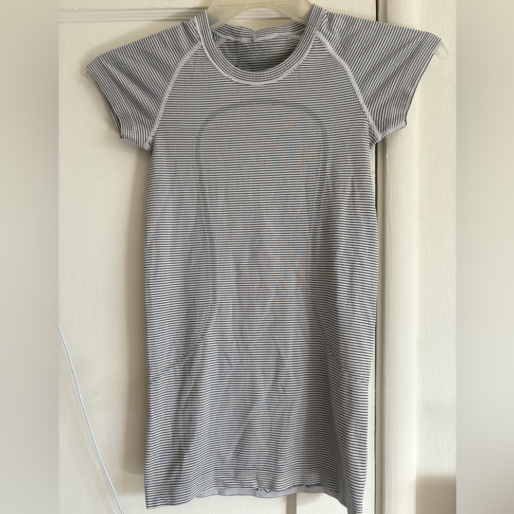lululemon athletica Striped Short Sleeve Tee - Black and White